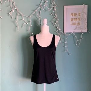 Black Open-Back Athletic Tank